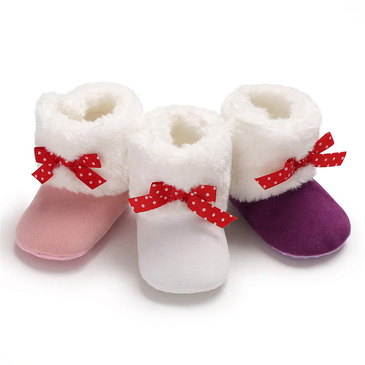 Hot selling warm cotton Bowknot red 0-2 years boy and girl Outdoor walking baby booties newborn