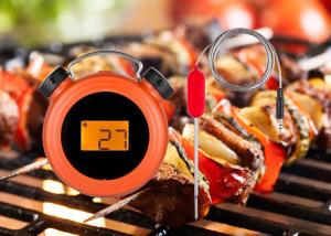 Quality Clock Shape Orange Bluetooth Meat Thermometer With Two Probes High Accuracy wholesale