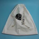 Soft Large Dust Bag For Dresses , Embossing White Cotton Drawstring Bag