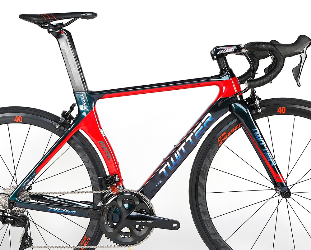 700C Carbon Fiber Road Bike , Black Full Suspension Mountain Bike High Strength