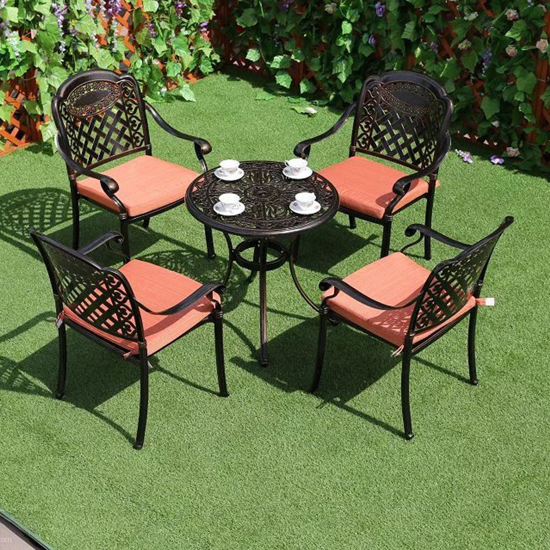 Villa Aluminum Patio Furniture Sets European Cast Aluminum Dining Set
