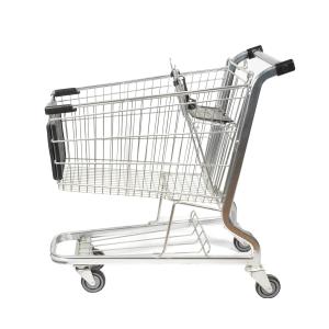 Quality American Style 125L Customized steel Cart Supermarket Shopping Cart With Advertising Board wholesale