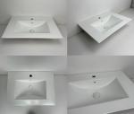 Elegant Engineered Ceramic Vanity Top Bathroom Sink Flat Edge