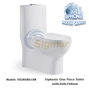 Quality SIGMAR6108 Bathroom Commode One Piece Toilet Siphonic Toilet Bowl wholesale