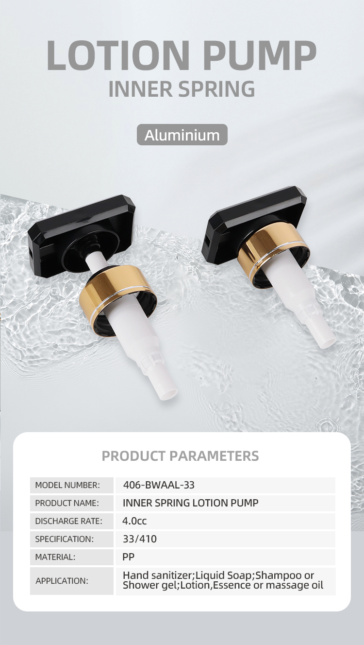 Luxury Liquid Soap Dispenser Aluminum Lotion Pump 28mm 30mm 33mm Closure Size