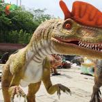 Weatherproof Life Size Animatronic Dinosaurs Animatronic Dilophosaurus 5meters