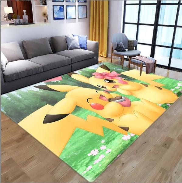 New Style Pikachu Cartoon Children's Crystal Velvet Living Room, Bedroom Living