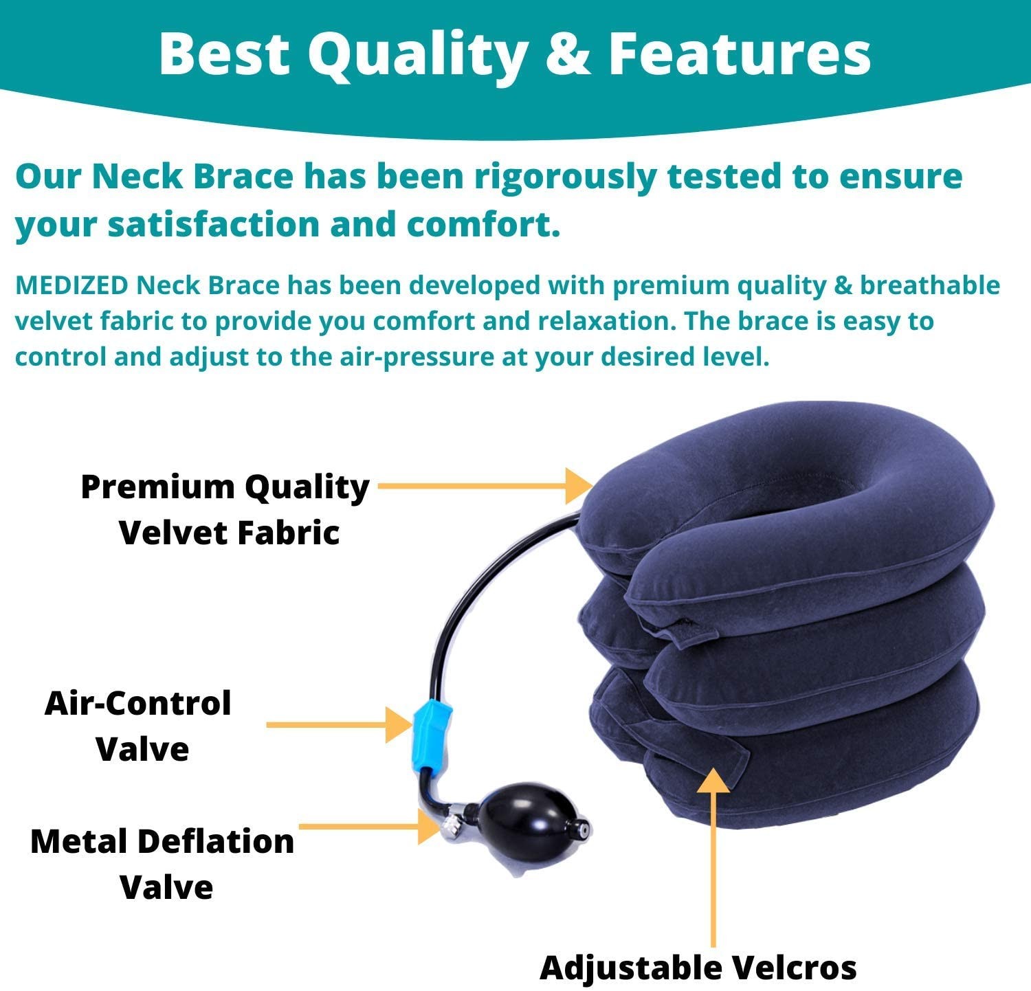 Universal size cervical pillows inflatable neck collar soft seller