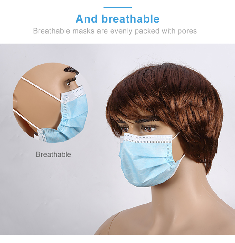In Stock China Facemask 3 Ply Earloop Masque Doctor Disposable Medical Face Mask