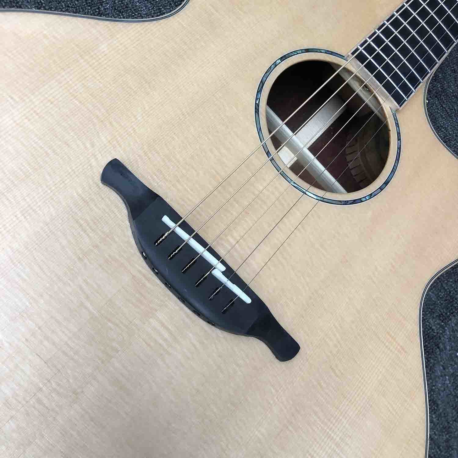 Custom AA Aaaa Solid Wood Jumbo Acoustic Guitar Solid Cocobolo Back Side Lowden Type Built in Pickup Electronic EQ