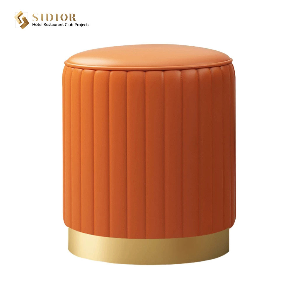 Stool,Ottoman chair, stainless steel, PU leather, fabric upholstery, restaurant,club, hotel, home, McDonald small stool