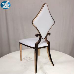 Quality Luxury 50X55X107 SS Diamond Wedding Golden Dining Chair OEM White wholesale