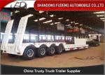 Low Bed Tractor Trailer Lowboy Semi Trailer 4 Axle Heavy Equipment Transport