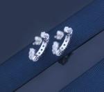 Valentines 925 Sterling Earrings Stud Diamond Hoop 6mm