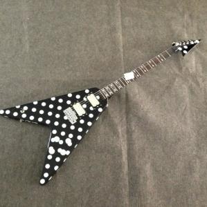 Quality Stock Randy Rhoads Guitar Harpoon Polka Dot Flying V standard electric Guitar Replica Collectible wholesale