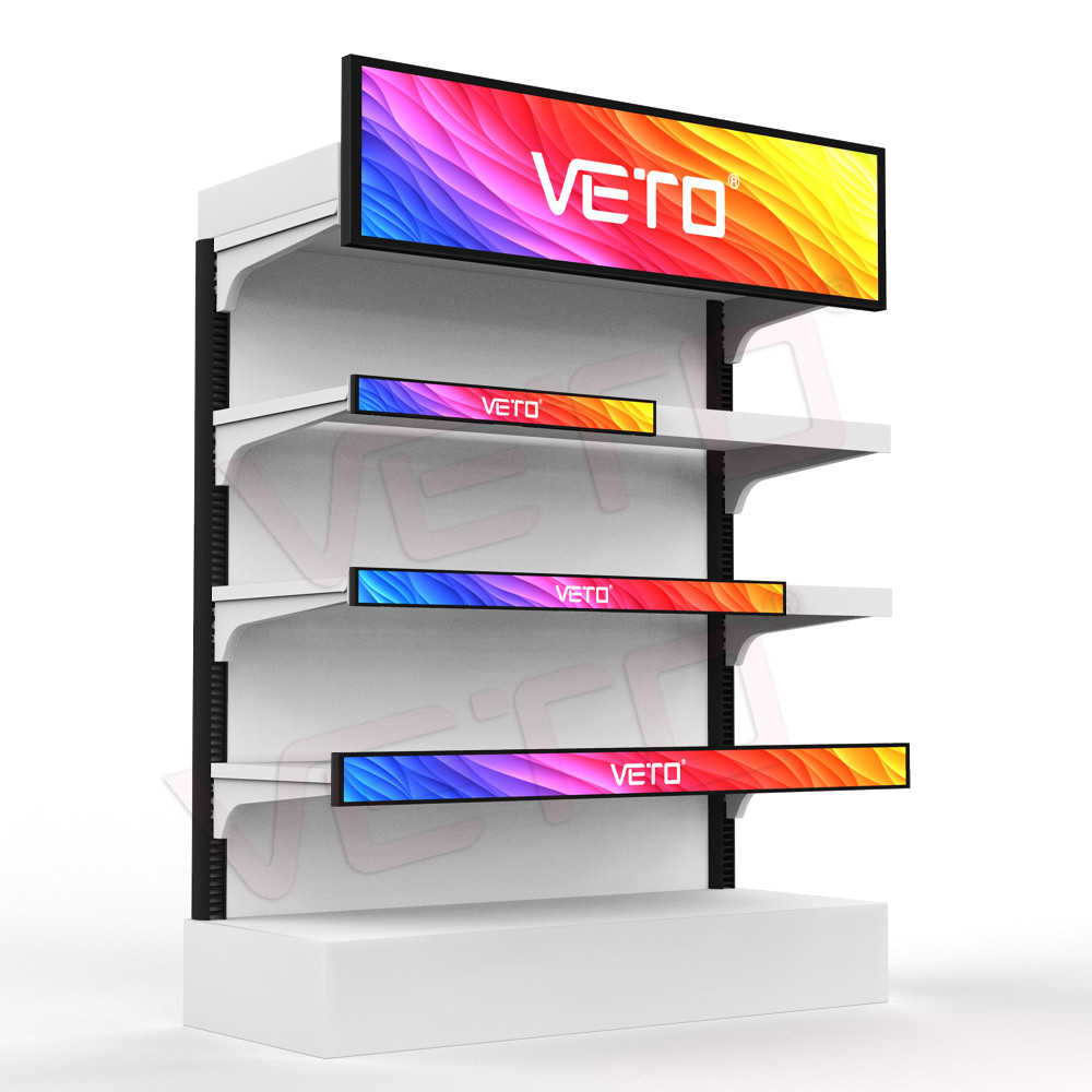 VETO Custom Size 23.1 inch Ultra Wide Bar Lcd Display Shelf Edge Screen For Commercial Advertising Video Player