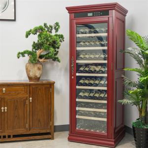 Quality Large Kitchen Fridge Furniture Red Wine Cooler Cabinet With Door Lock wholesale