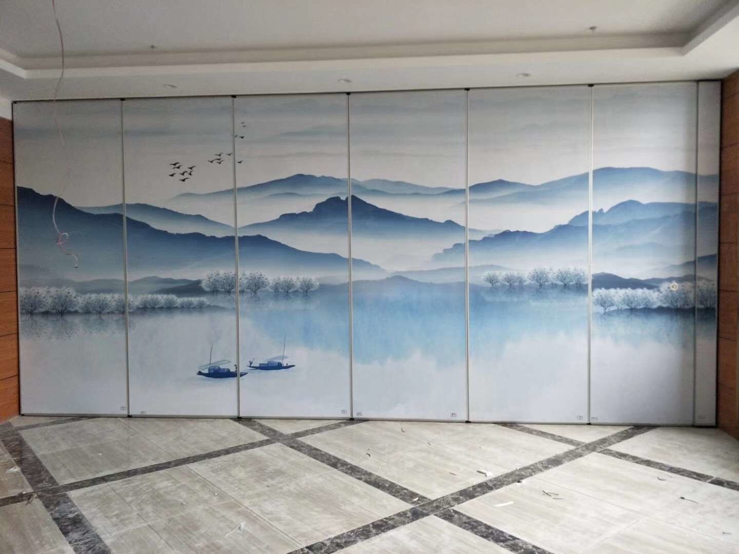 Gypsum Board School Classroom Acoustic Partition Wall Top Hung No Floor Track