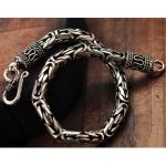 Men and Women Retro Vintage Sterling Silver Byzantine Chain Link Bracelet