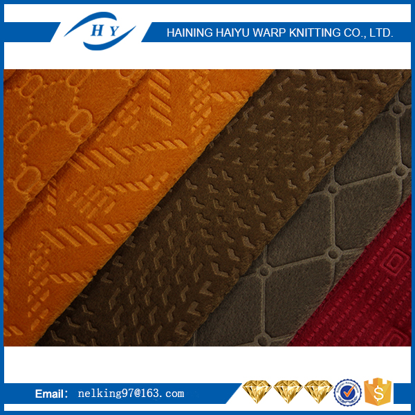 Sofa Fabric Upholstery Fabric 100% Polyester Embossing Fabric With Net/Lines Design