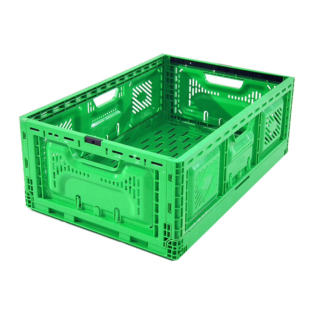 Stackable Plastic Folding Crates Supermarket Heavy Duty 23.6" X 15.7" X 9.0" 40L 32l