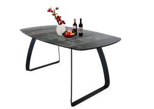Quality Ceramic Fixed Dining Table , 1.6 Meter Tempered Glass Top Dining Table wholesale