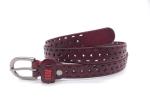 Hollow Out 2.5cm Womens Genuine Leather Belt Needle Buckles