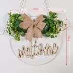 Brown Round Wooden Welcome Sign For Front Door , Wooden Crafts Supplies