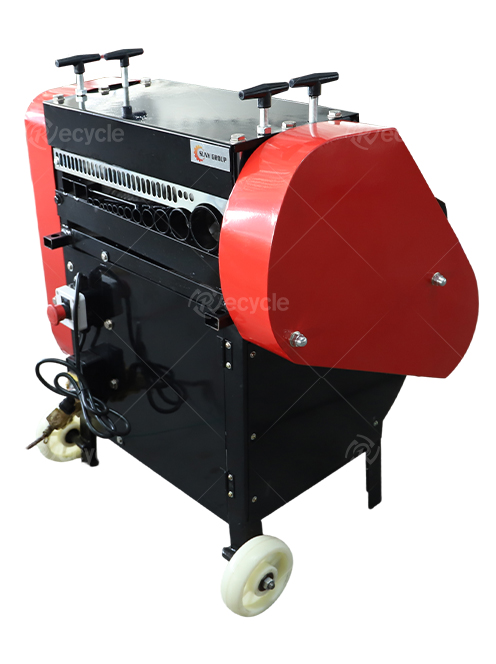 Red Blue Automatic Scrap Cable Stripper Machine 1.5kw Scrap Copper Wire Stripping Machinery