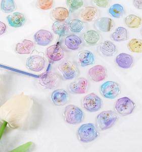 Quality Custom Logo Decoration Used Self Adhesive Transparent Wax Seal Sticker wholesale