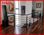 Steel Cable Stair VK97SC Carbon Powder-coate Wooden Handrail Treed Beech