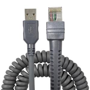 Quality Spiral Retractable Rj45 To USB Cable For Symbol Ls2208 Barcode Scanner wholesale