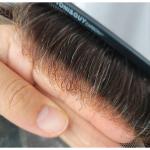 Mens Toupee Hairpiece Fine Mono Hair System Replacement Poly Skin Around with