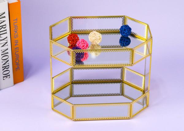 INS Copper glass artifact double deck household kitchen shelving Bathroom