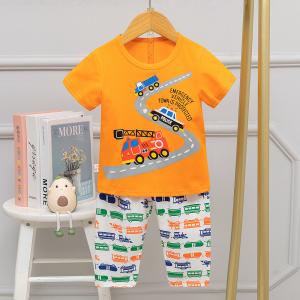 Quality Summer Highway Engineering Vehicle Round Neck Night Suit Breathable Feeling wholesale