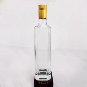Quality Pull-Ring Sealing Type 250 Ml Square Glass Olive Oil Bottle for Sauces and Beverages wholesale