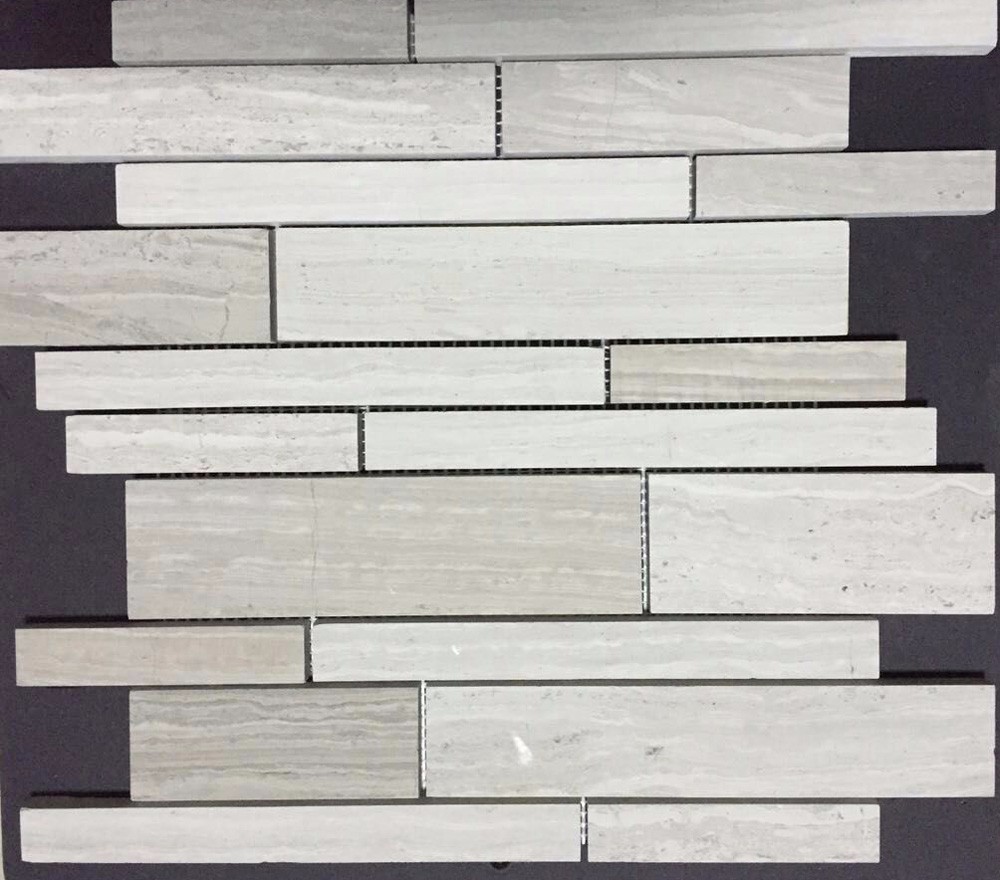 White Black Penny Grey Mosaic Floor Tiles , Various Patterns Stone Brick Mosaic Tiles