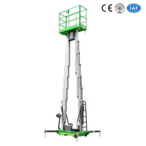 Quality 12m Hydraulic Lift Platform Aluminum Aerial Lift Double Mast 200Kg With Motorized Device wholesale