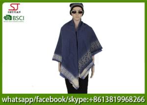 Quality 260g 128*128cm 100%Acrylic Woven navy jacquard stripe poncho factory keep warm fashion match clothes scarf wholesale
