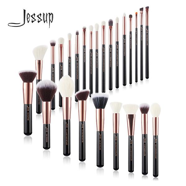 Jessup 25pcs Black/Rose gold Pro Makeup Brushes Set Oem Makeup Manufacturer