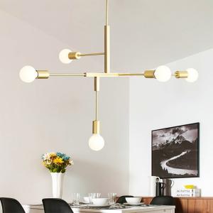 Quality Industrial Light Modern Loft Ceiling Gold Black Chandelier Lamp Cliff Suspension Light（WH-MI-175) wholesale