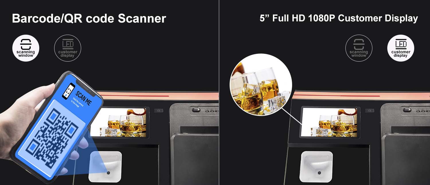 14.1" Full HD Touch Screen POS Terminal for Retail Restaurant Self-Service Payment