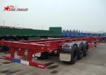 Startrailer Red Color Gooseneck Skeletal Container Trailer For Truck , Long Life