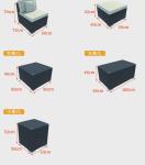 Luxury Modern Patio Garden Furniture Black Rattan Outdoor Sofa Coffee Table Set