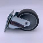 Small Anti-Skid Rubber Caster Wheels Swivel Plate 2.5 Inch