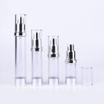 Clear Plastic Silver Plating Vacuum Airless Cosmetic Bottles