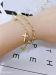 American Fashion Stainless Steel Jewelry Ladies Cross Bracelet