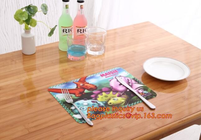 Heat insulation PVC Printed Placemat Dining Table Plate Mat,custom hot selling OEM pvc place mat dining table mat for wh