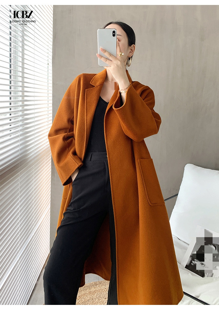 Plus Size Autumn Winter Wool Woolen Long Cardigan Jacket Woman Crop Jacket Ladies Overcoat