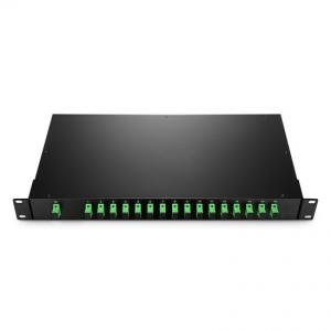 Quality PLC Fiber Optic Spliter 1x16 1U 19&quot; Rack Mount SC/APC Singlemode For FTTH wholesale